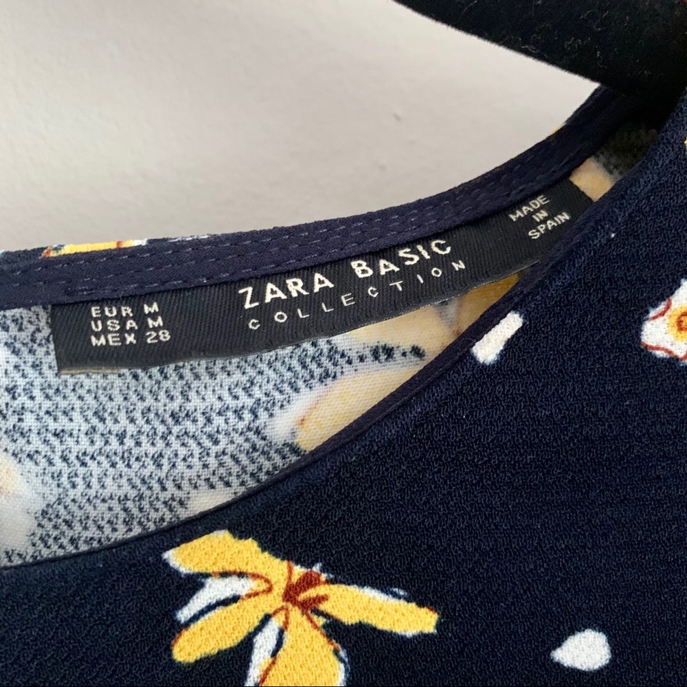 NWOT Zara Basics Bell Sleeve Floral Print Dress - Picture 10 of 10